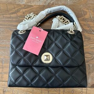 NEW Kate Spade Elegant Black Quilted Crossbody Purse (Natalia $339)